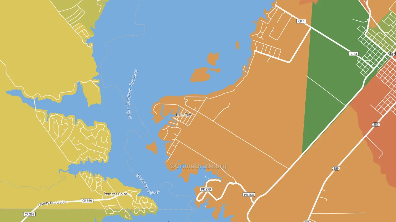 Lake City, TX Map of Assault Rates