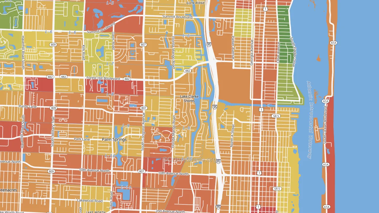 Lake Clarke Shores, FL Map of Assault Rates