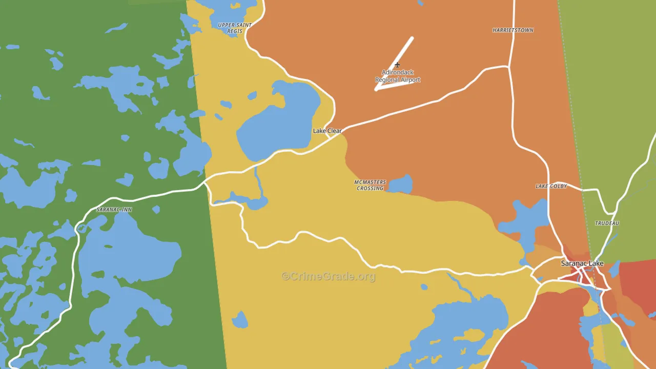 Lake Clear, NY Map of Assault Rates