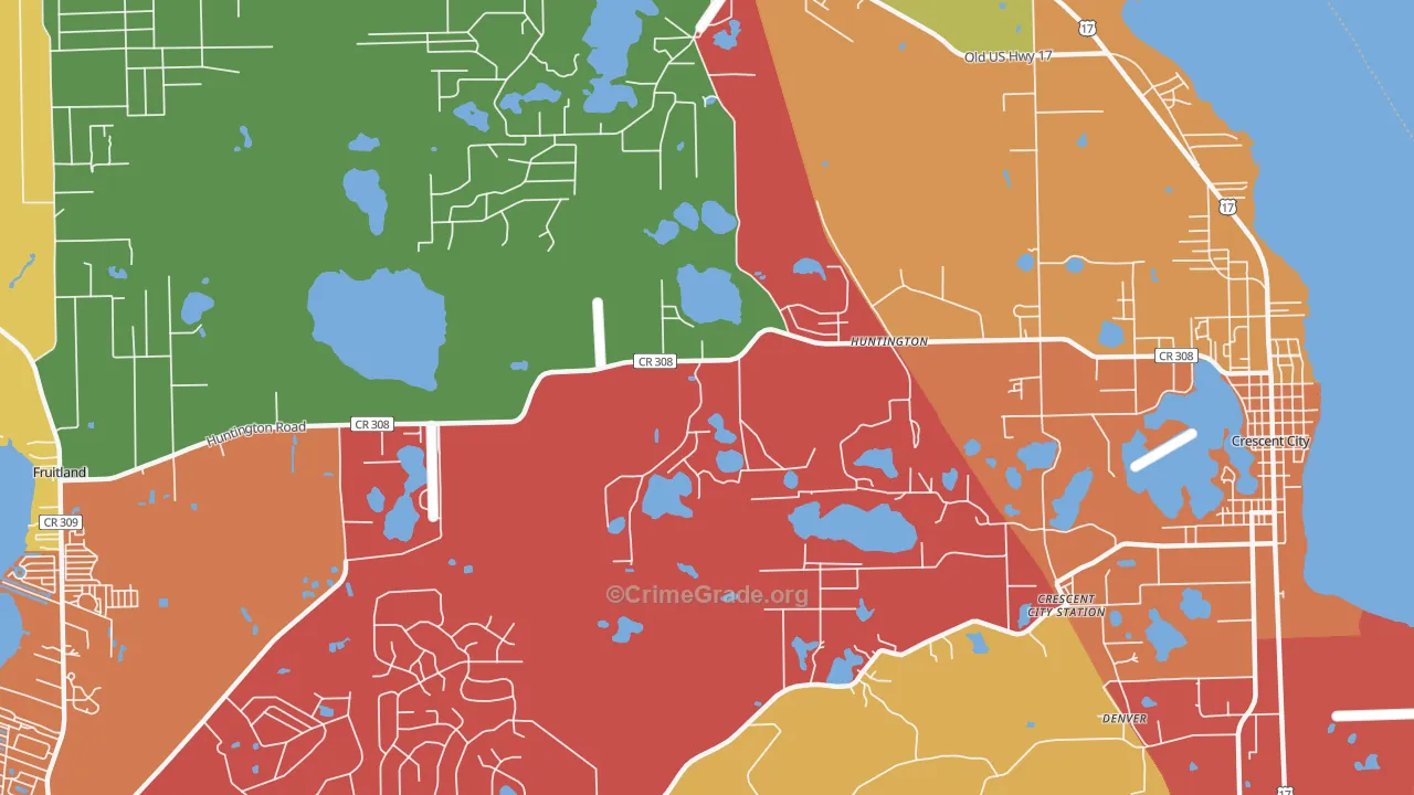 Lake Como, FL Map of Assault Rates
