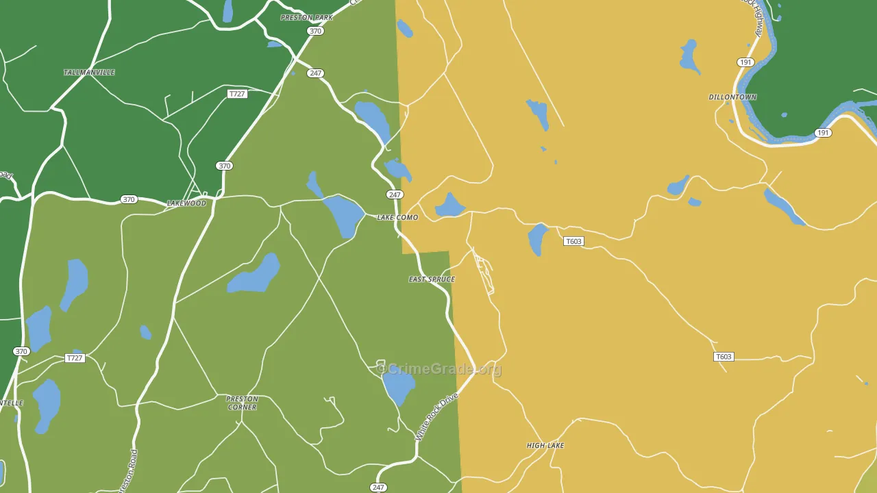 Lake Como, PA Map of Assault Rates