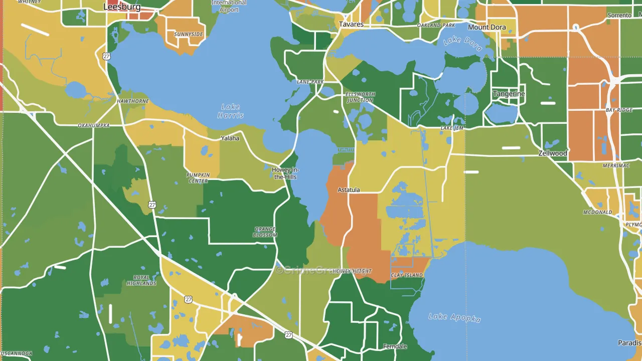 Lake County, FL Map of Assault Rates