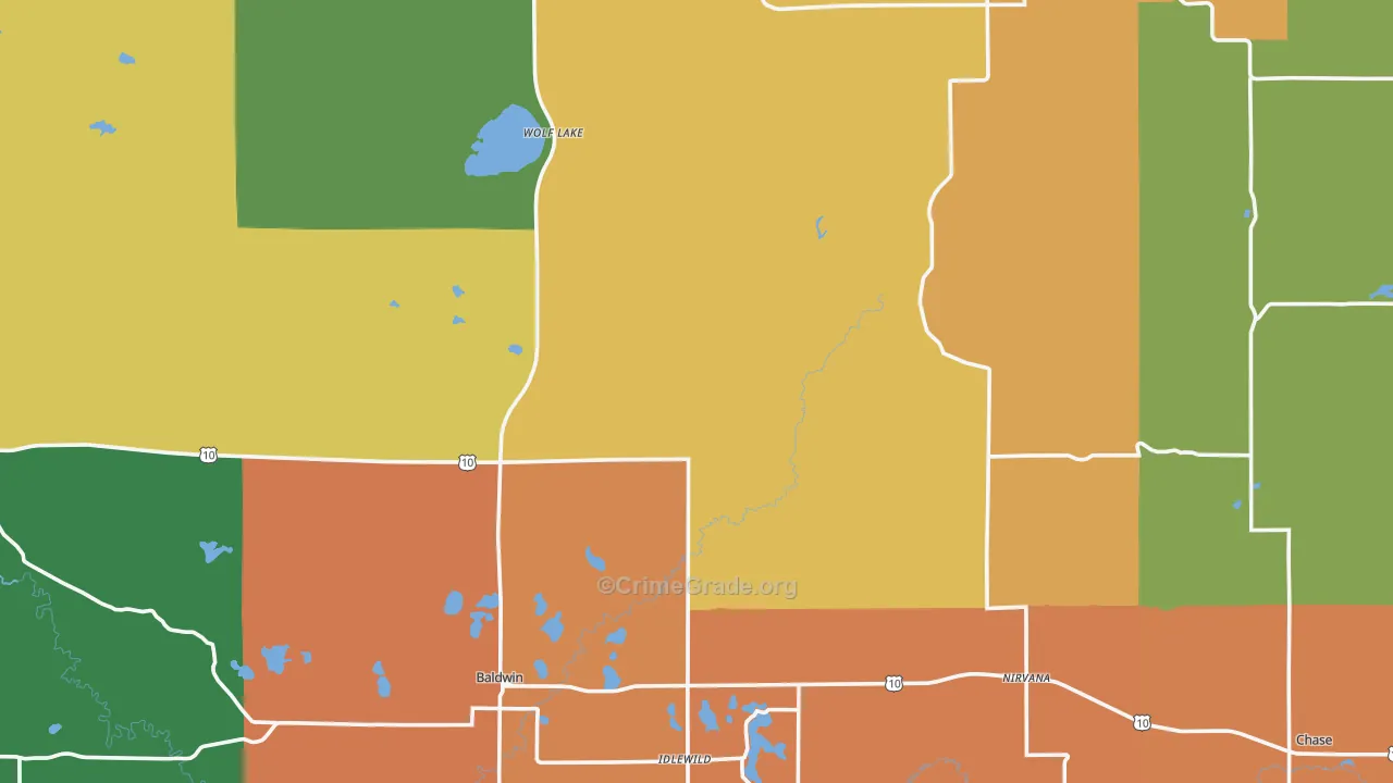 Lake County, MI Map of Assault Rates