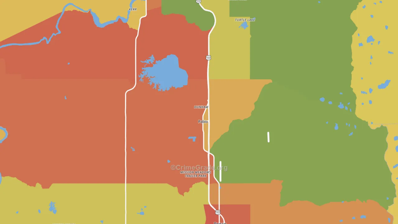 Lake County, MT Map of Assault Rates