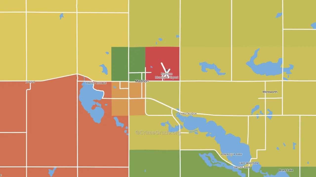Lake County, SD Map of Assault Rates