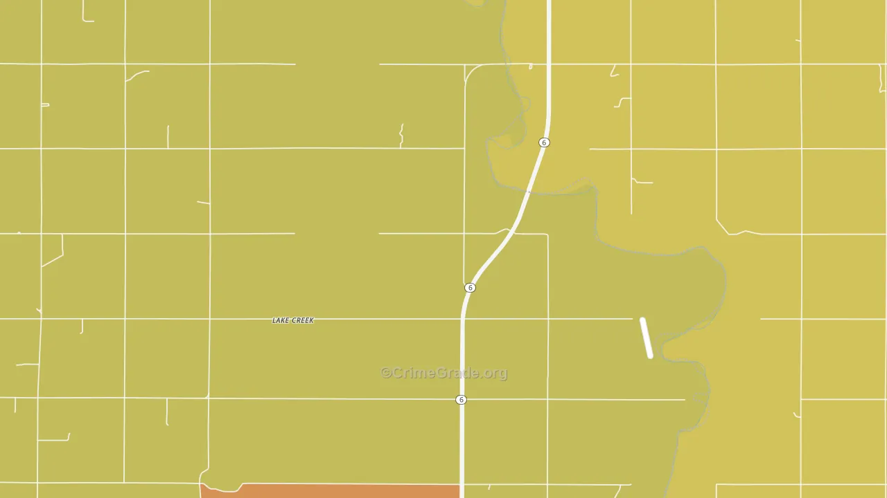 Lake Creek, OK Map of Assault Rates