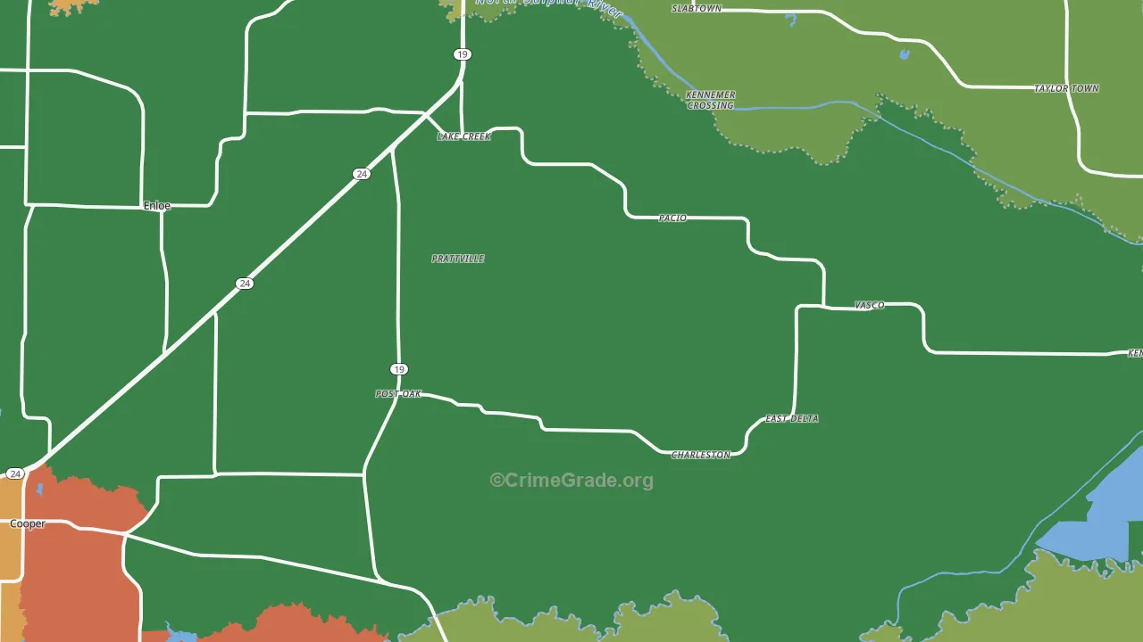 Lake Creek, TX Map of Assault Rates