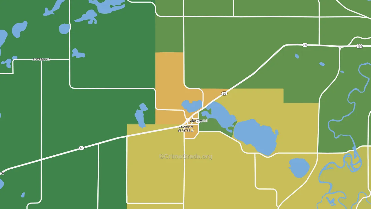 Lake Crystal, MN Map of Assault Rates