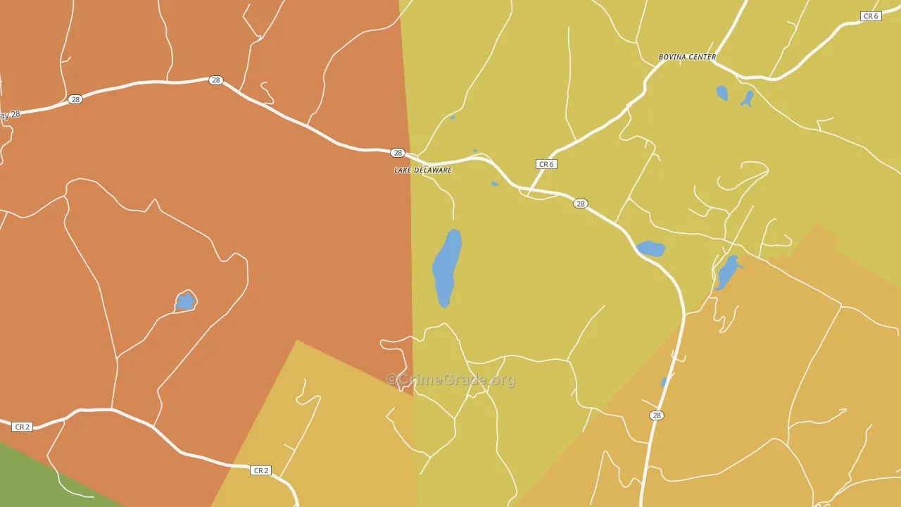 Lake Delaware, NY Map of Assault Rates