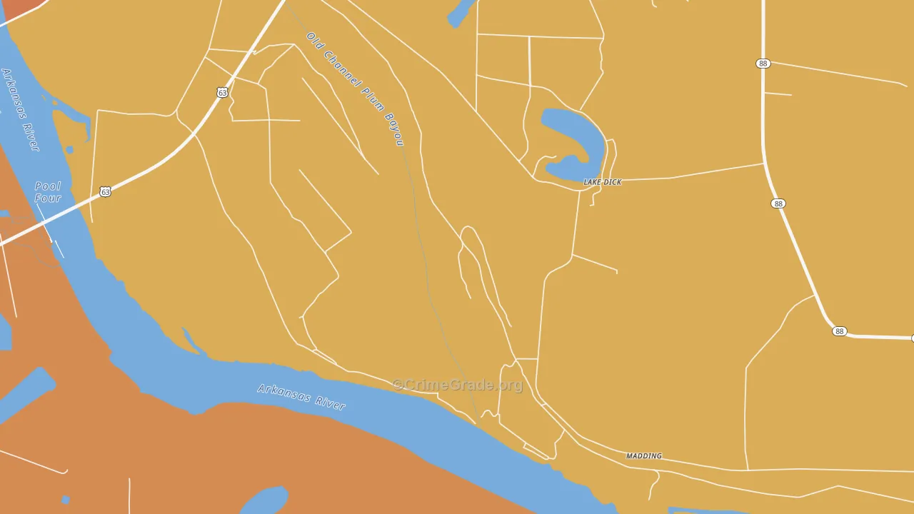 Lake Dick, AR Map of Assault Rates