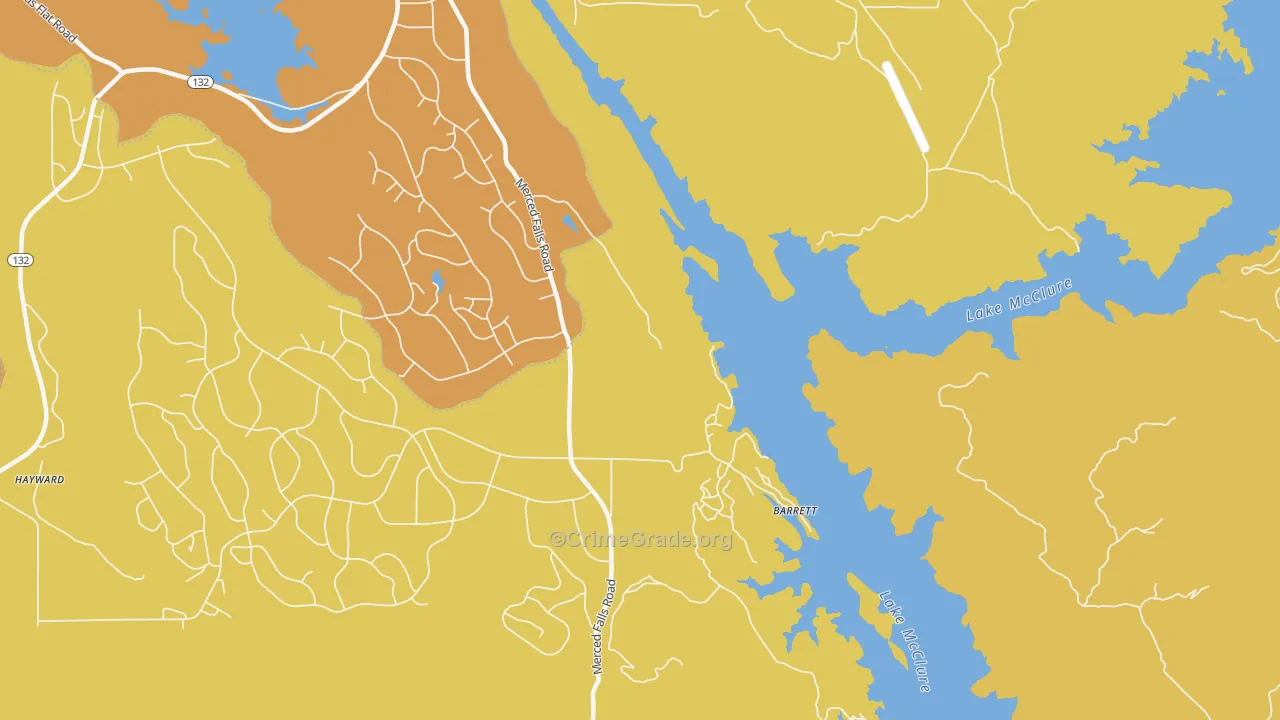 Lake Don Pedro, CA Map of Assault Rates