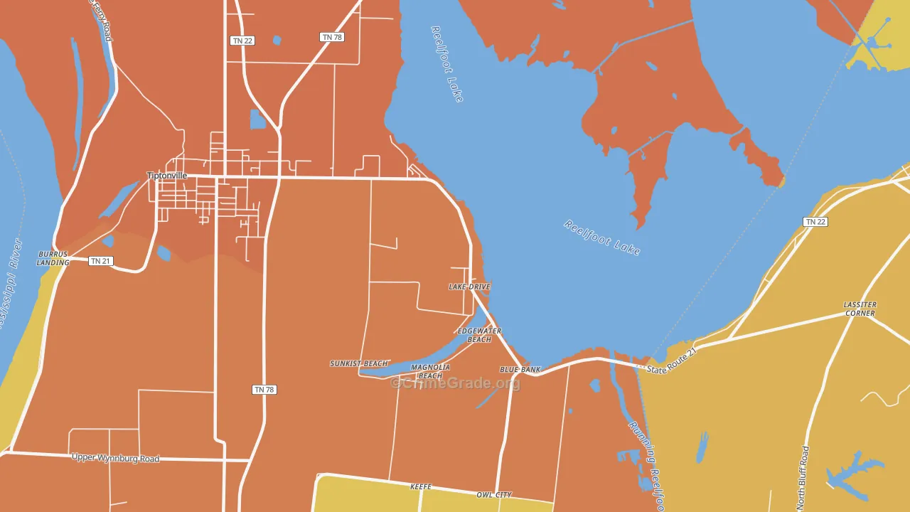 Lake Drive, TN Map of Assault Rates
