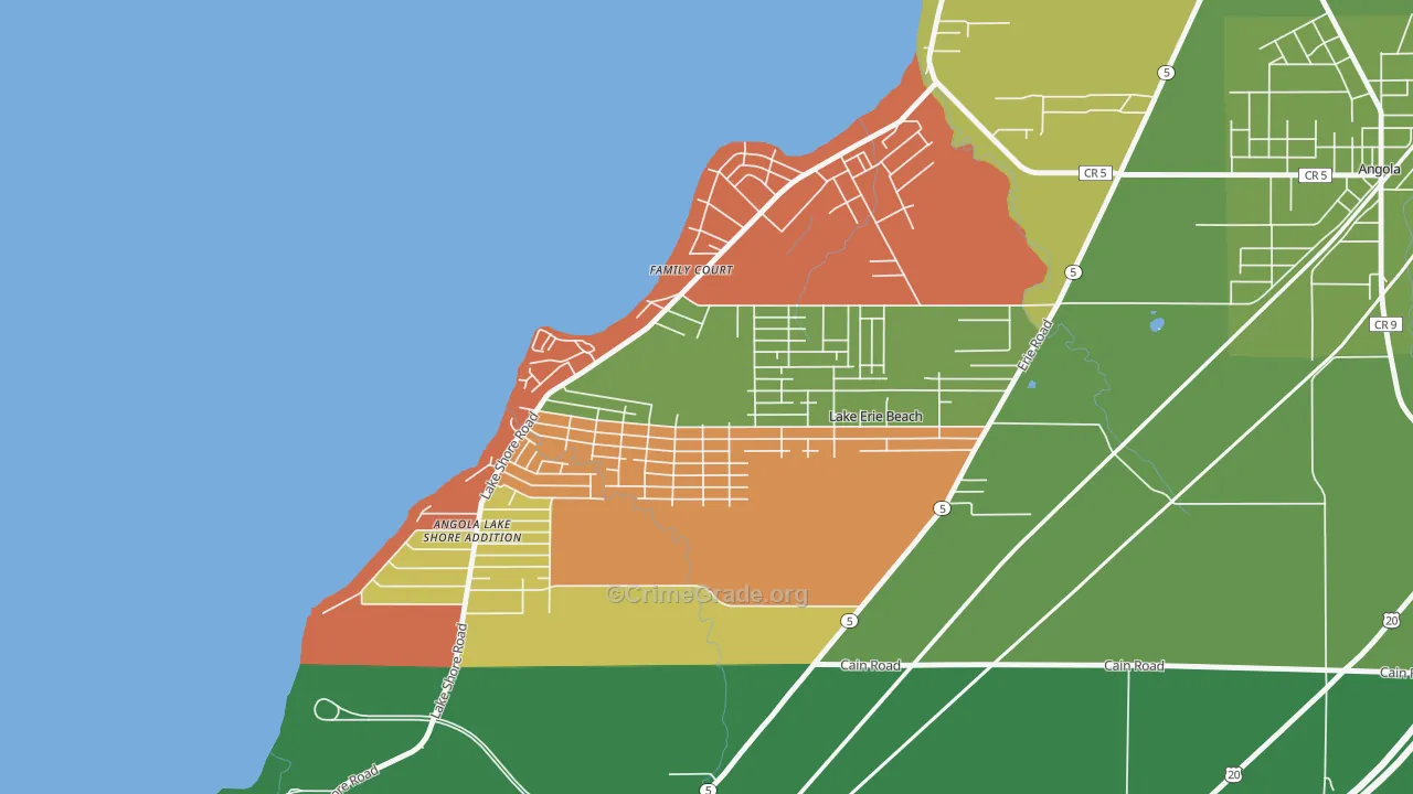 Lake Erie Beach, NY Map of Assault Rates