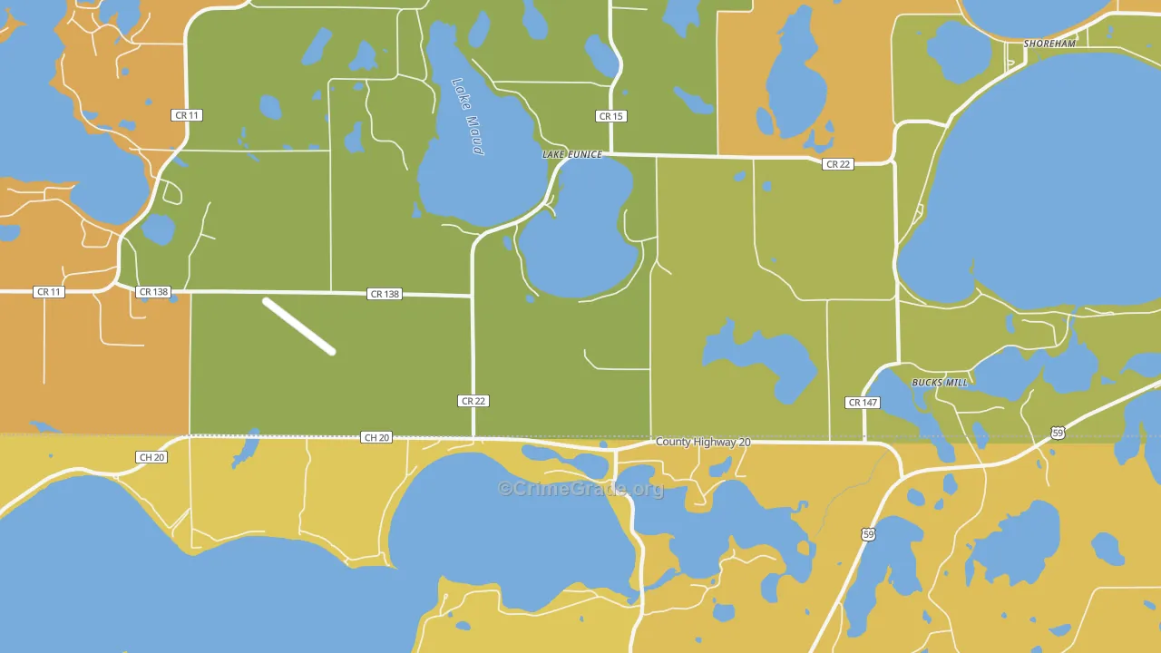 Lake Eunice, MN Map of Assault Rates