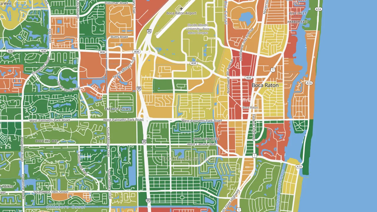 Lake Floresta Park, Boca Raton, FL Map of Assault Rates