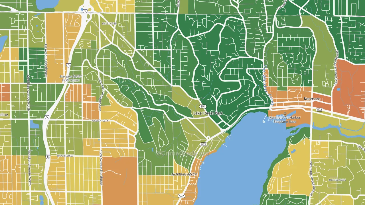 Lake Forest Park, WA Map of Assault Rates
