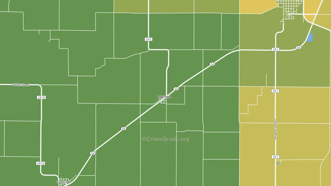 Lake Fork, IL Map of Assault Rates