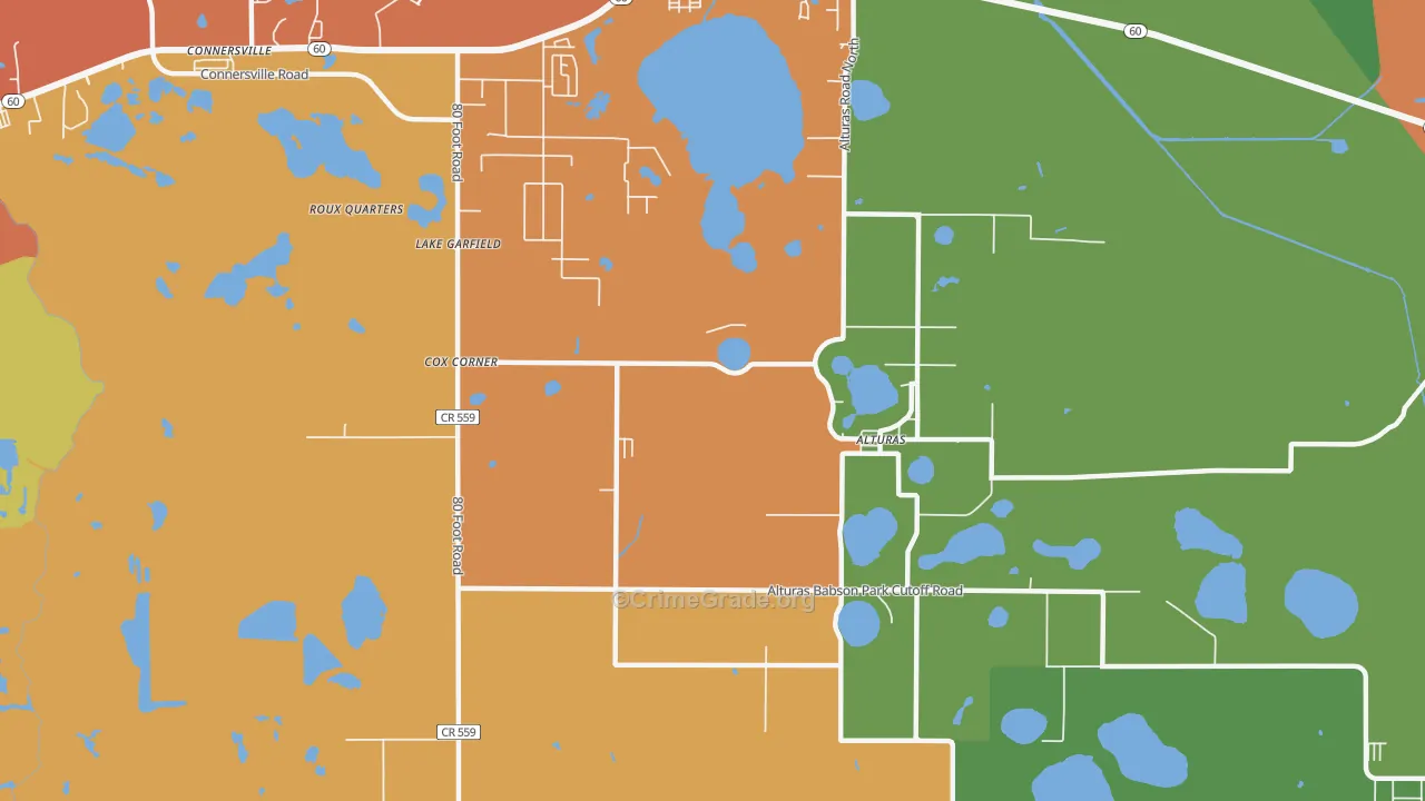 Lake Garfield, FL Map of Assault Rates