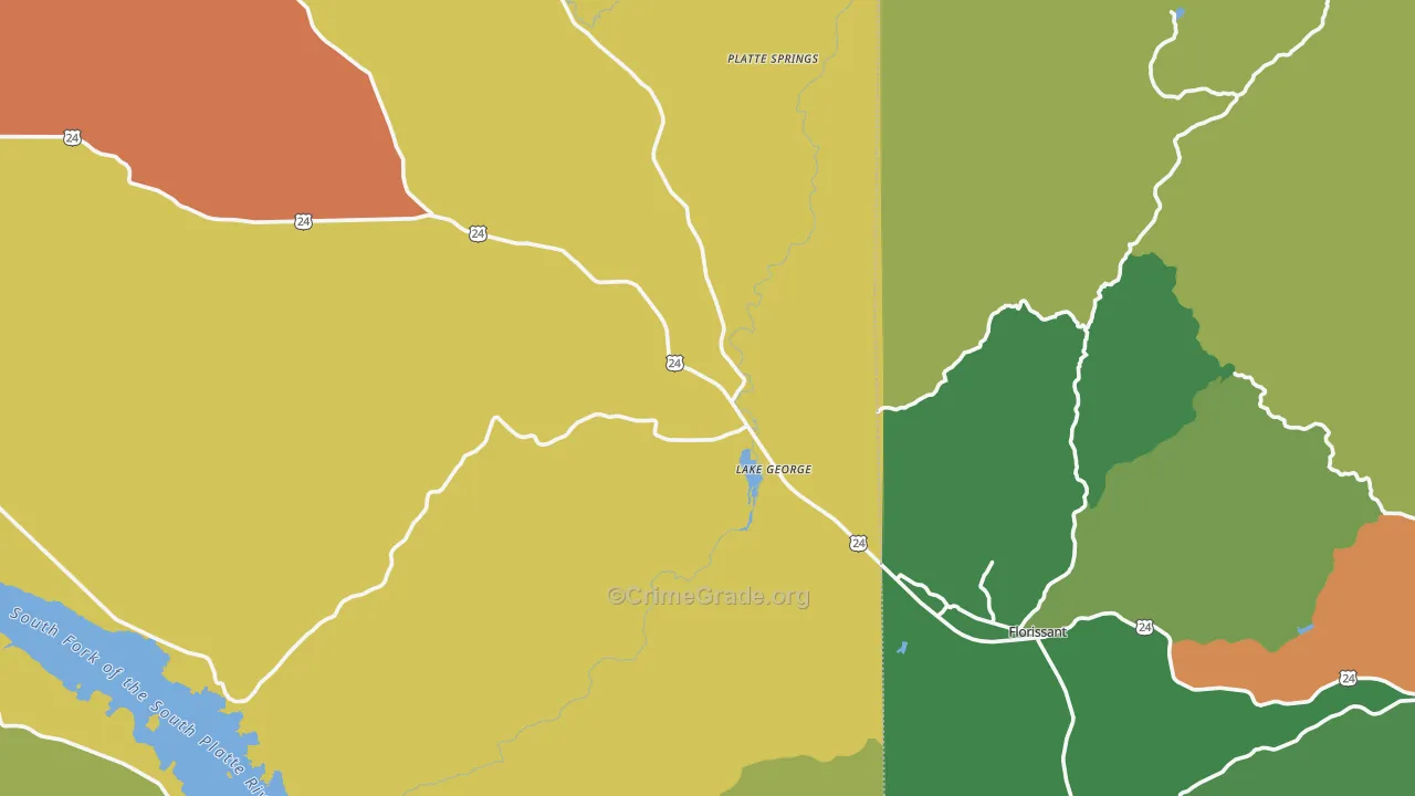 Lake George, CO Map of Assault Rates