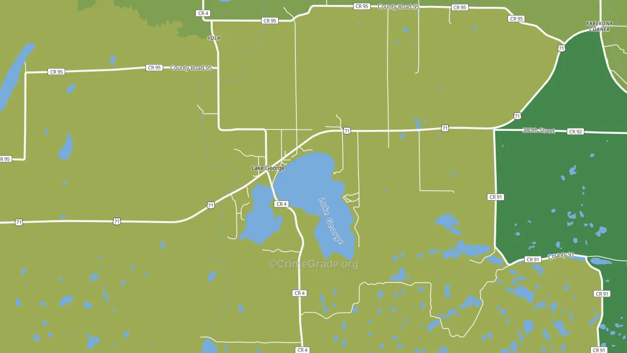 Lake George, MN Map of Assault Rates