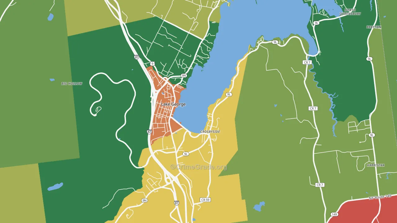 Lake George, NY Map of Assault Rates