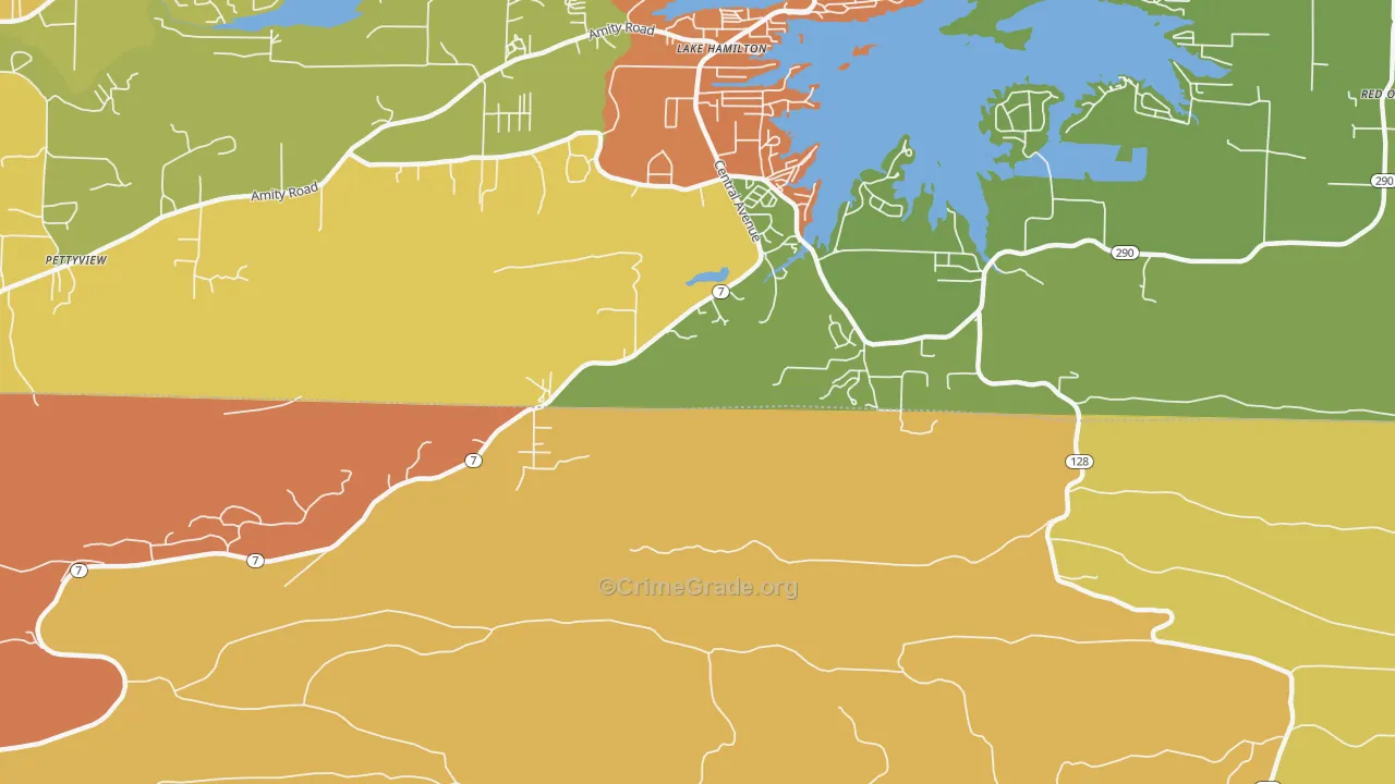 Lake Hamilton, AR Map of Assault Rates