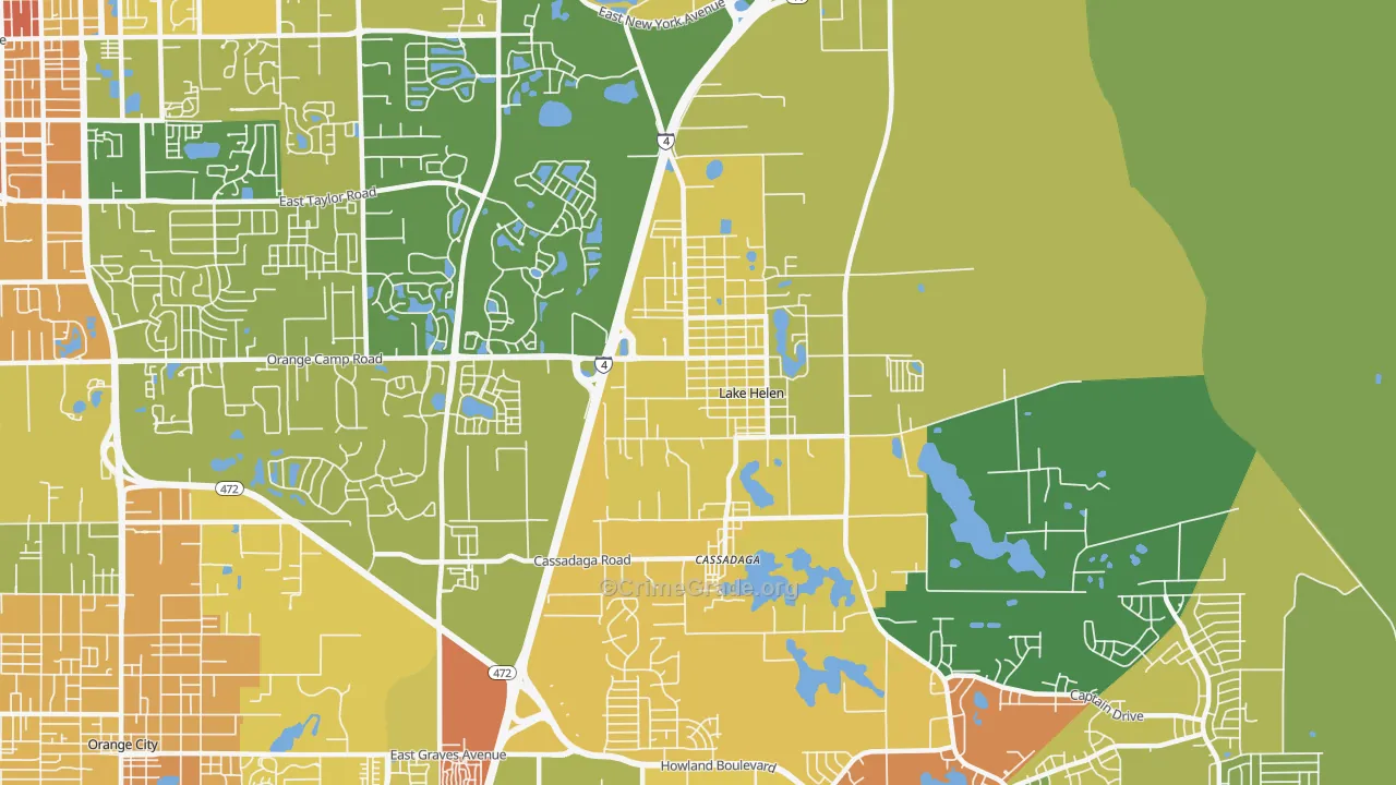 Lake Helen, FL Map of Assault Rates