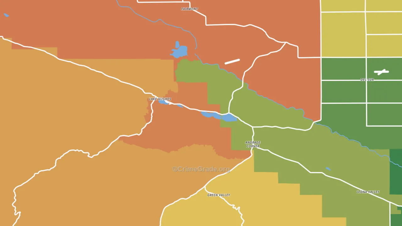 Lake Hughes, CA Map of Assault Rates
