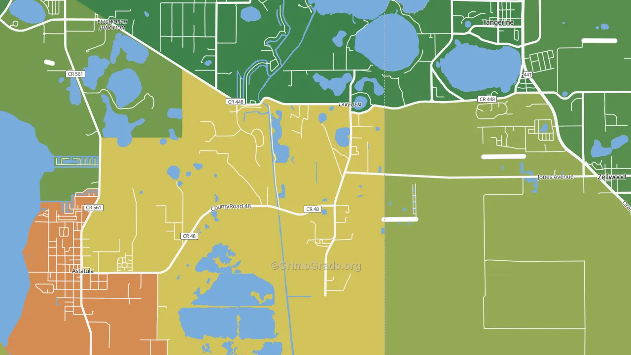 Lake Jem, FL Map of Assault Rates