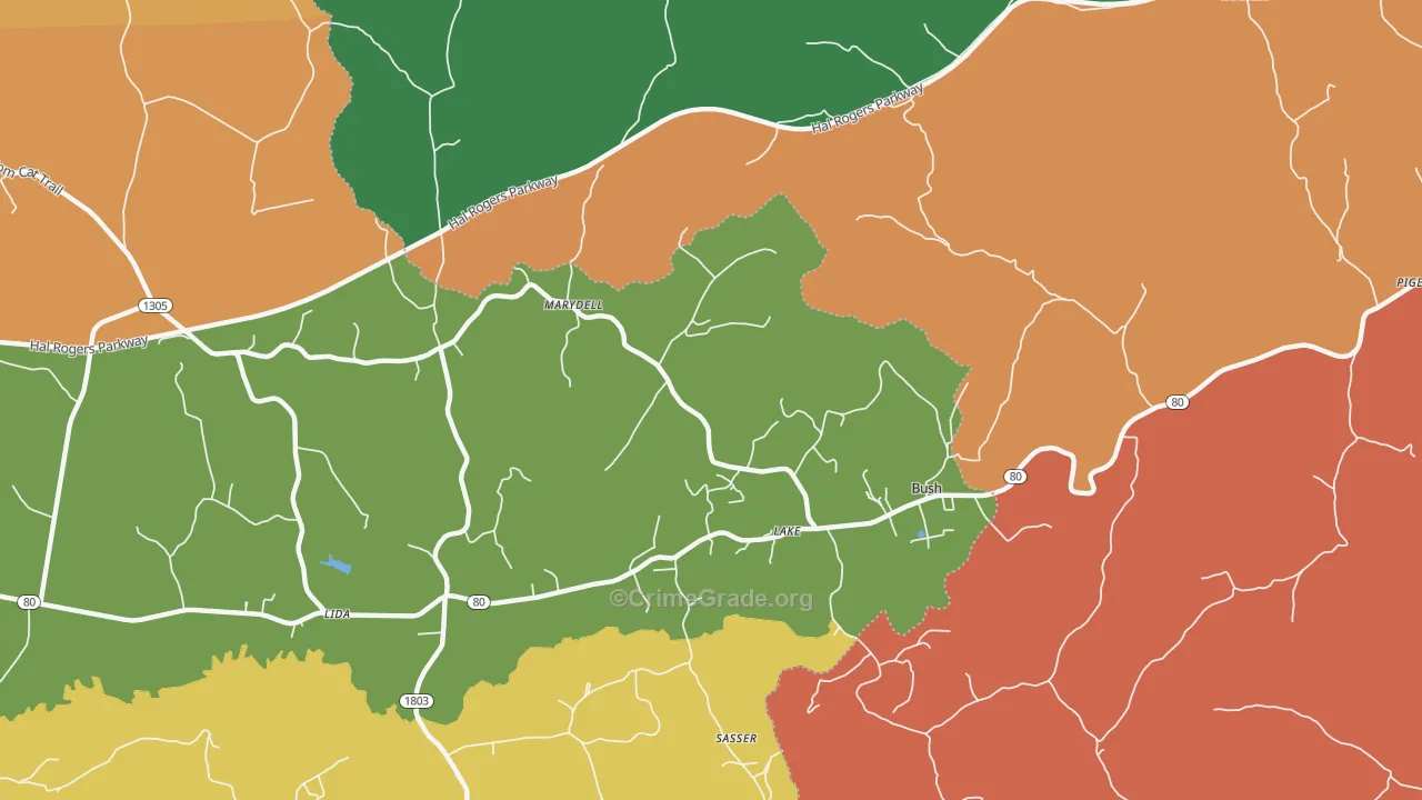 Lake, KY Map of Assault Rates