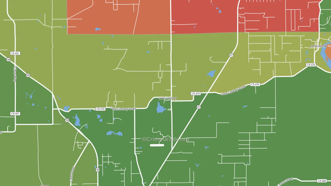 Lake Lindsey, FL Map of Assault Rates