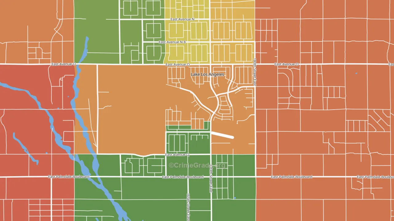 Lake Los Angeles, CA Map of Assault Rates