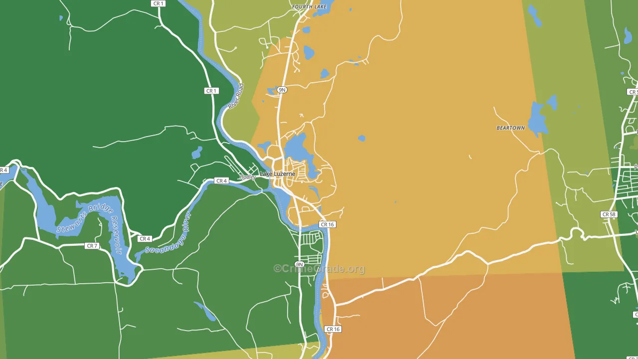 Lake Luzerne, NY Map of Assault Rates