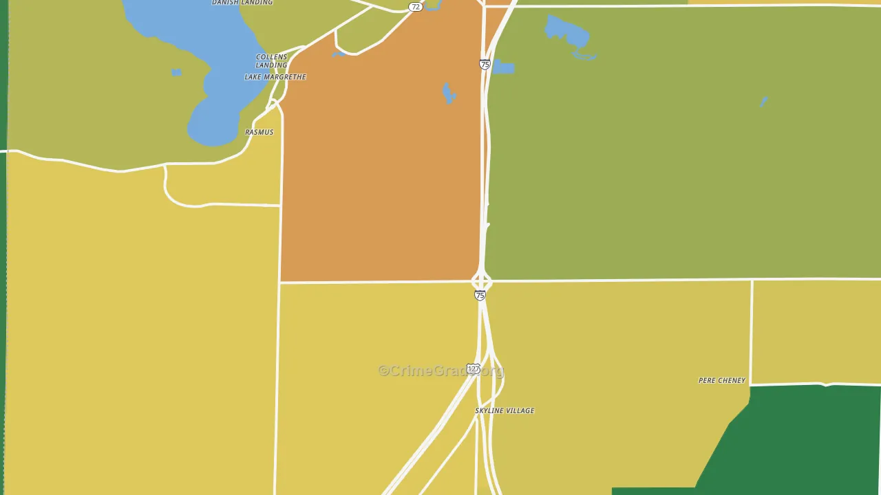 Lake Margrethe, MI Map of Assault Rates