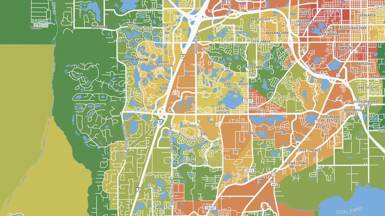 Lake Mary, FL Map of Assault Rates