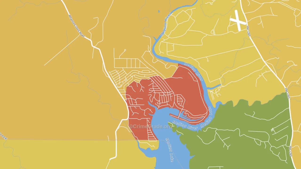 Lake Medina Shores, TX Map of Assault Rates