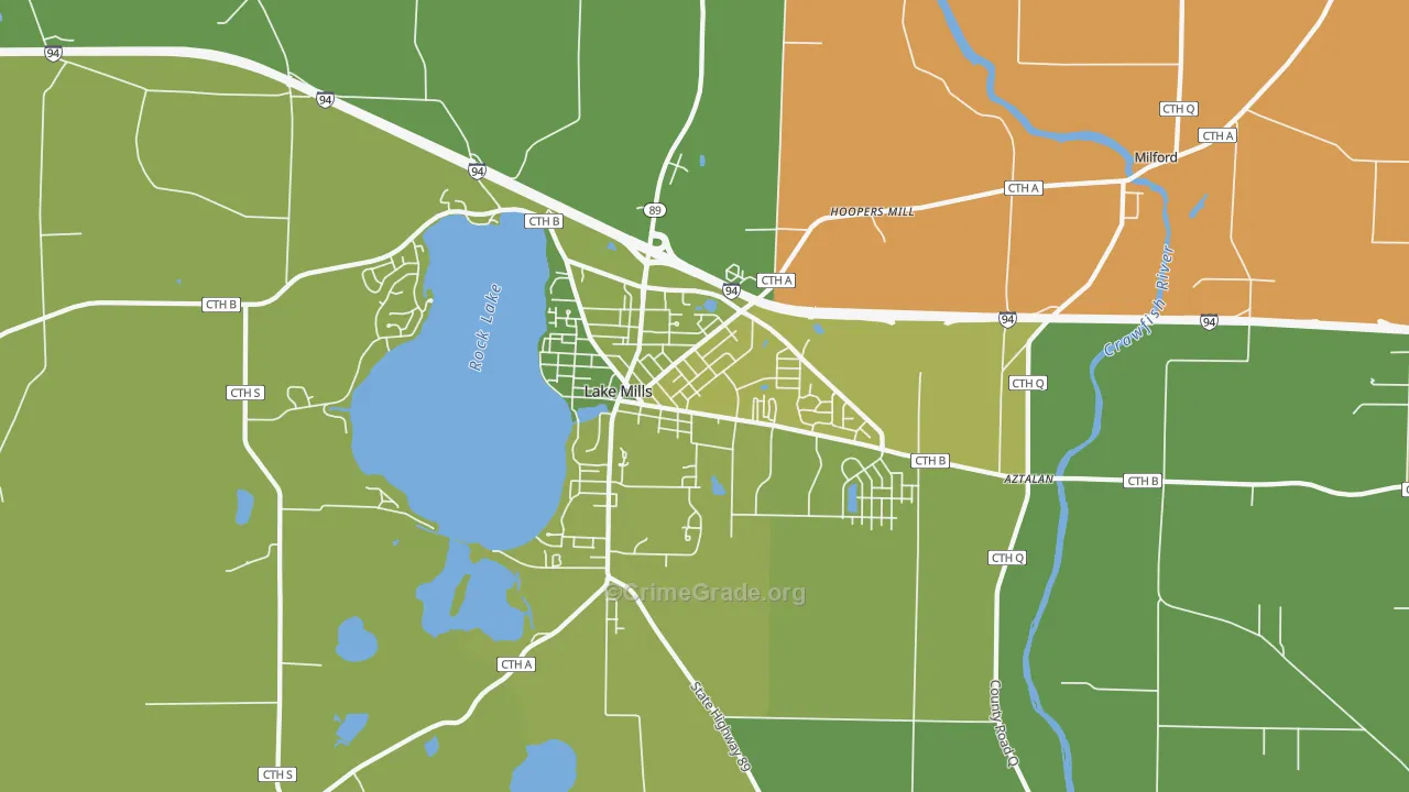 Lake Mills, WI Map of Assault Rates
