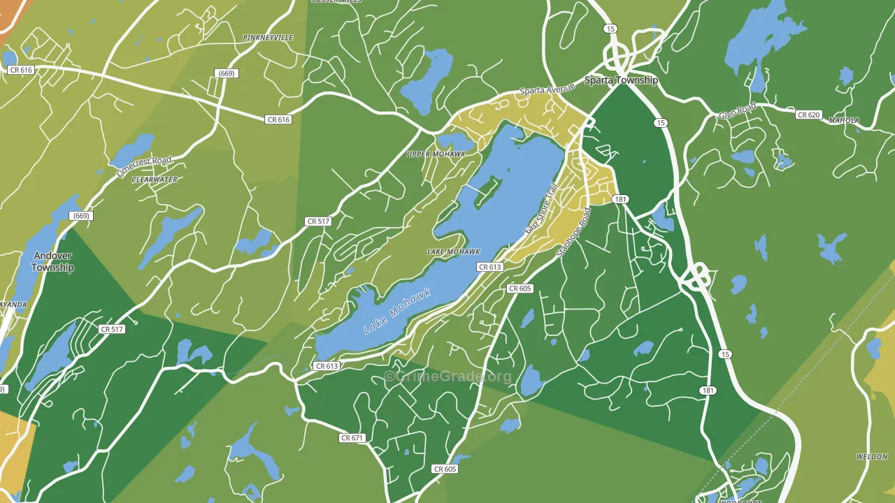 Lake Mohawk, NJ Map of Assault Rates