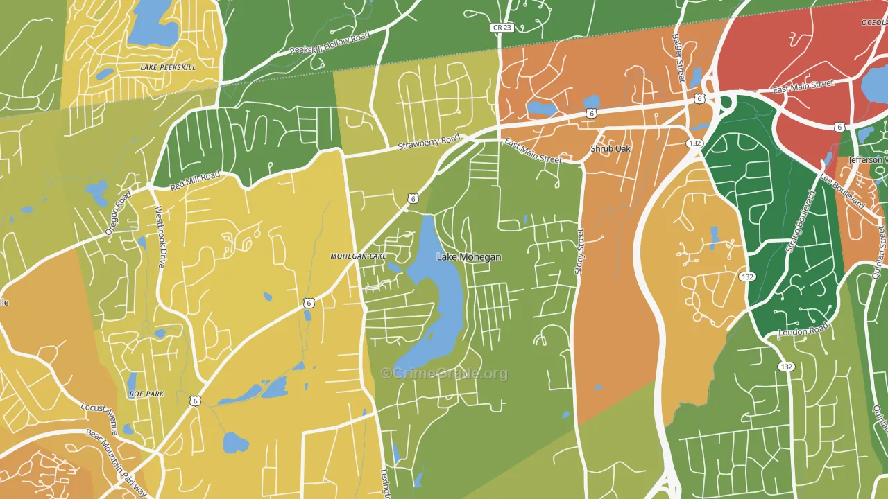 Lake Mohegan, NY Map of Assault Rates