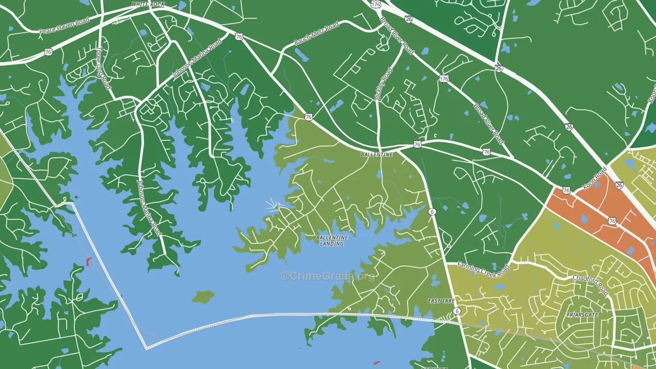 Lake Murray of Richland, SC Map of Assault Rates