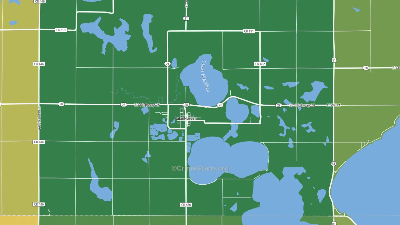 Lake Norden, SD Map of Assault Rates