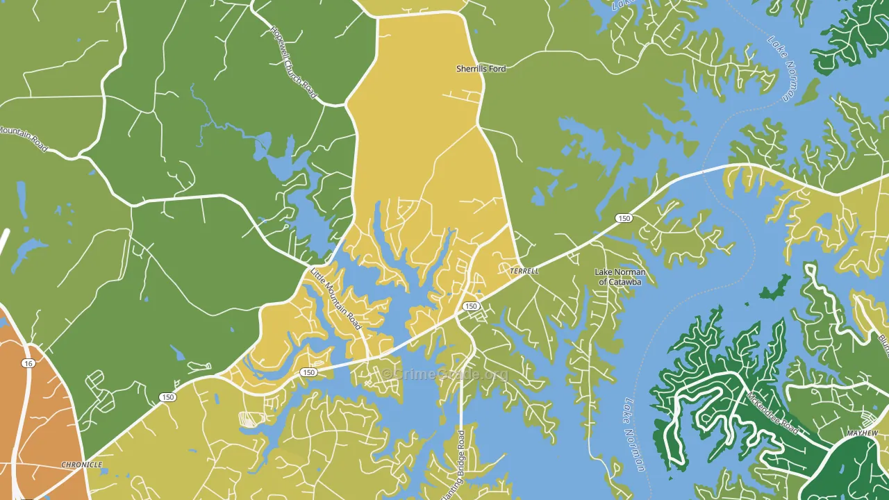 Lake Norman of Catawba, NC Map of Assault Rates