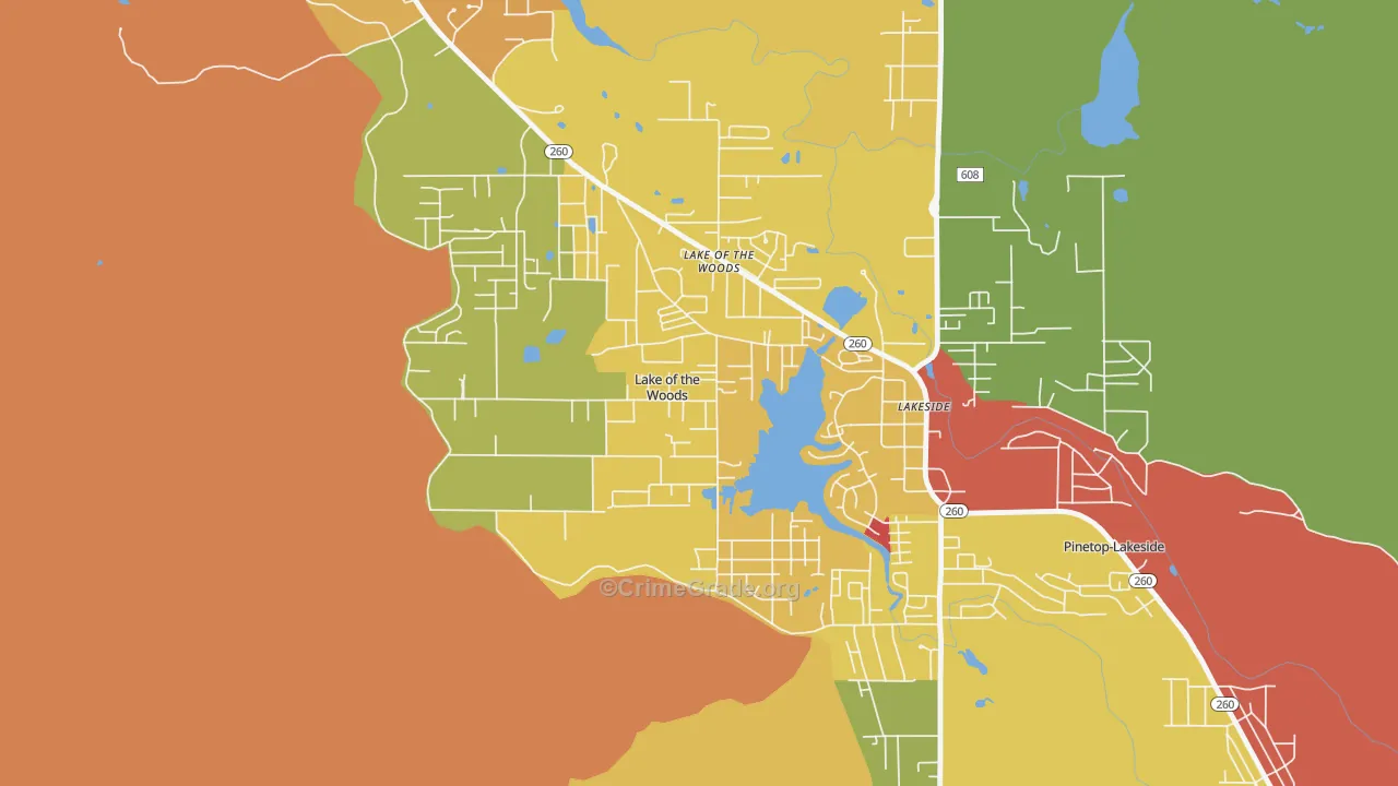 Lake of the Woods, AZ Map of Assault Rates