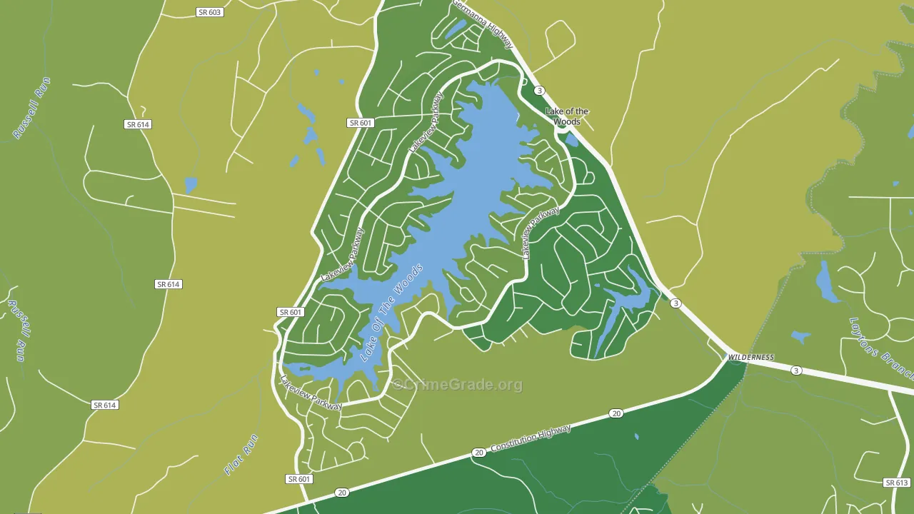 Lake of the Woods, VA Map of Assault Rates