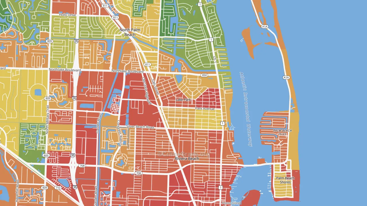Lake Park, FL Map of Assault Rates