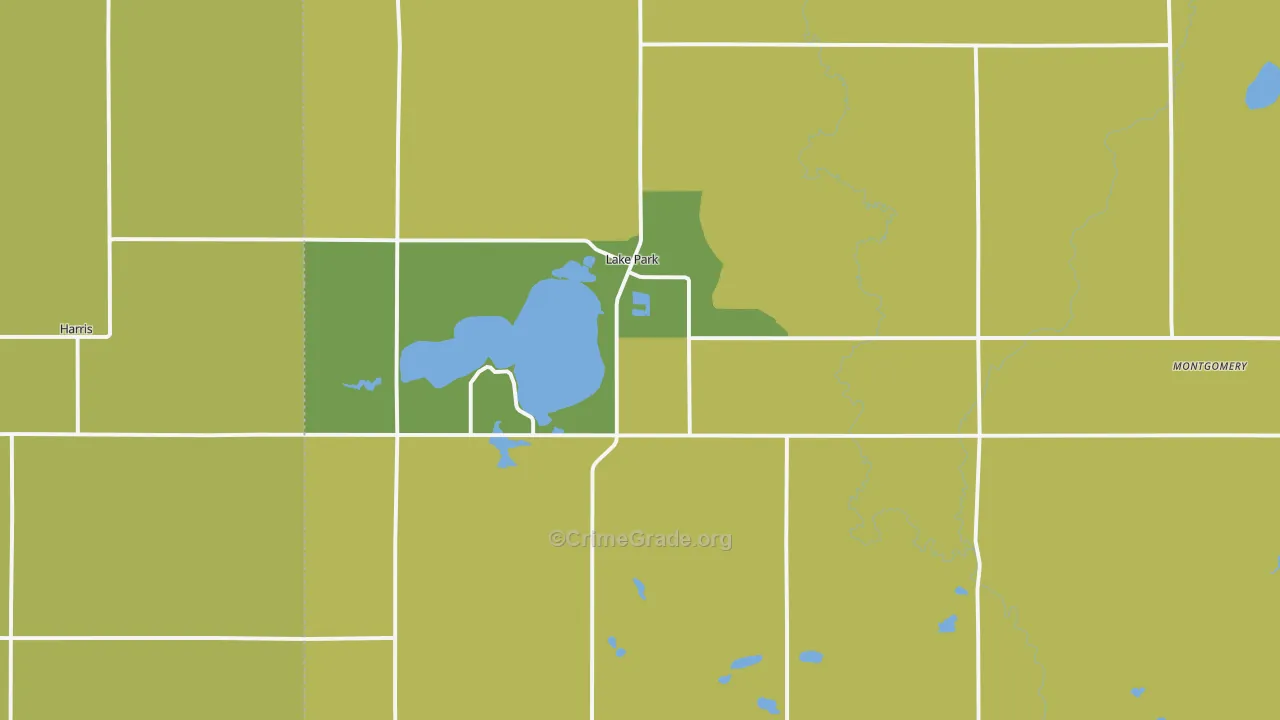 Lake Park, IA Map of Assault Rates