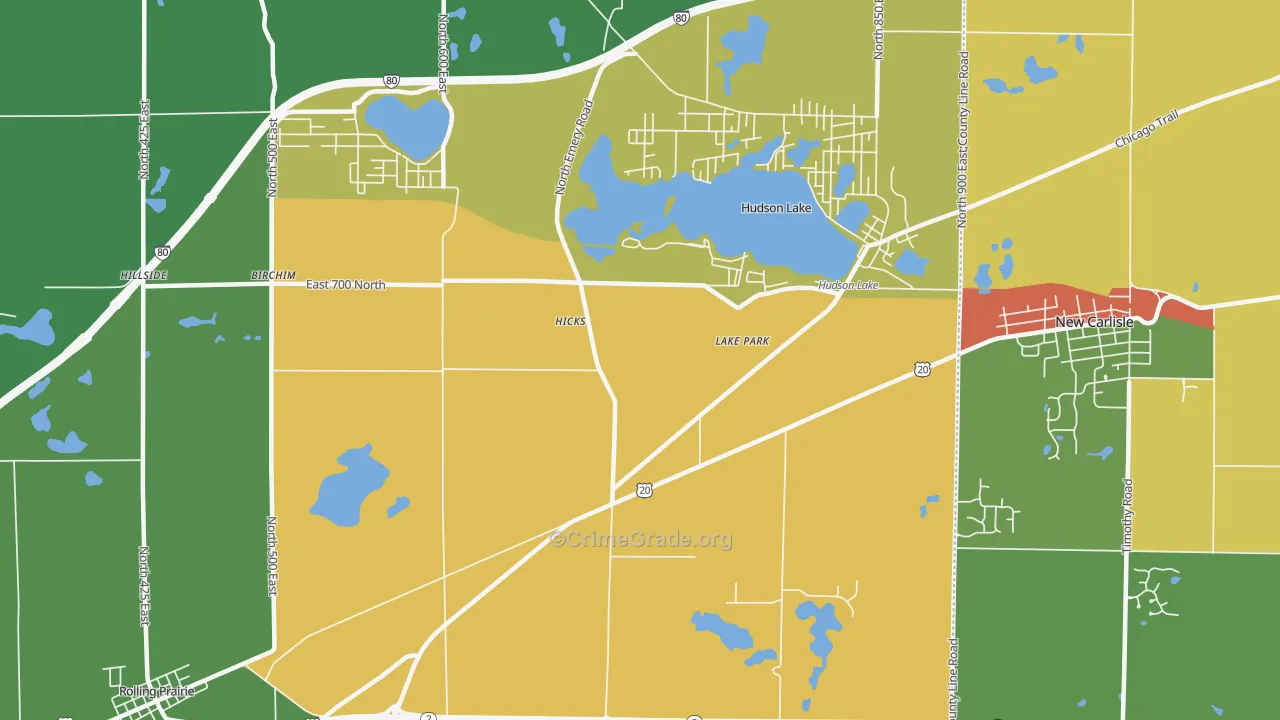 Lake Park, IN Map of Assault Rates