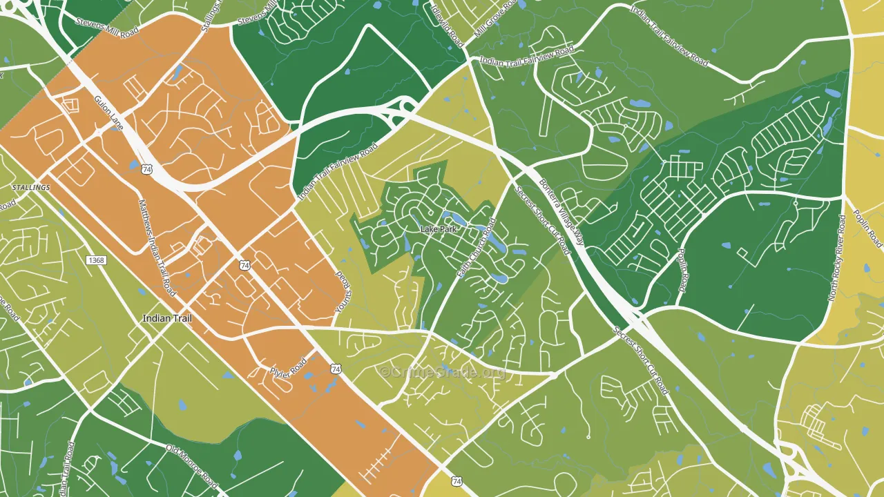 Lake Park, NC Map of Assault Rates
