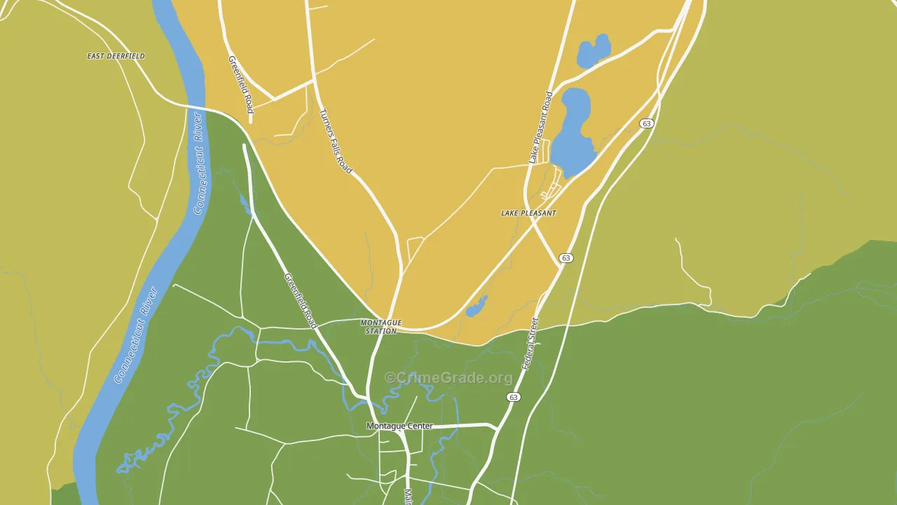 Lake Pleasant, MA Map of Assault Rates