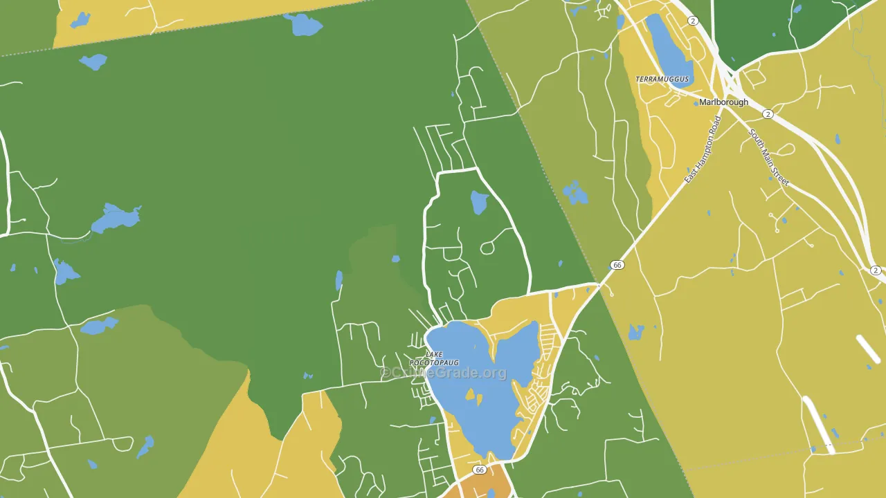 Lake Pocotopaug, CT Map of Assault Rates